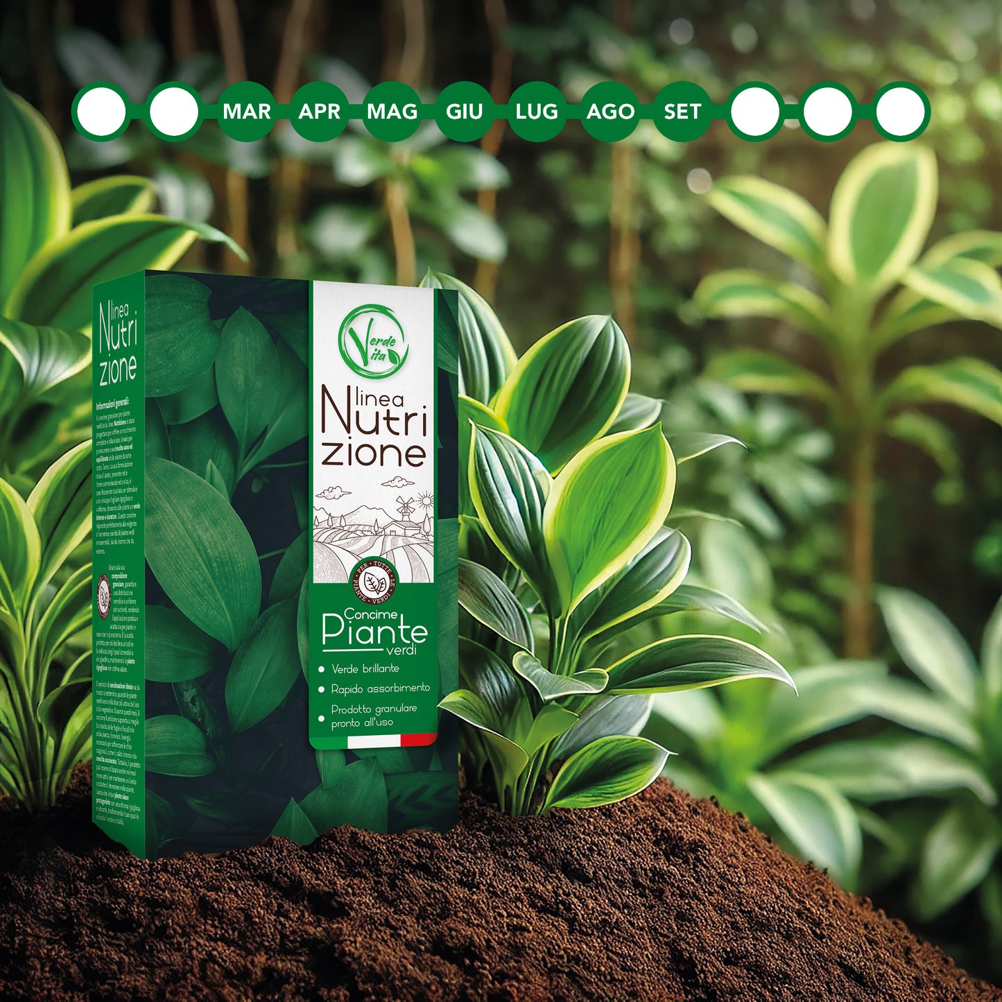 VerdeVita Concime Granulare Completo per Piante Verdi – Nutrizione Ottimale per una Crescita Rigogliosa